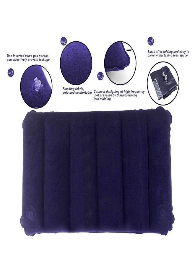 Sage Square Air Inflammable Velvet Navy Blue Travel Pillow, Neck Pillow for Travel, Soft Comfort, Camping, Sleeping Tourist Pillow, Ultralight, Portable, Backpacking Family Tour. (Pack of 4) - Image 2